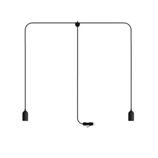 Creative Cables Eiva T-snake - draagbare lichtslinger -  1,8 meter totale lengte - 2 x Eiva E27 fitting met siliconen kabelhouder - IP65 - zwart