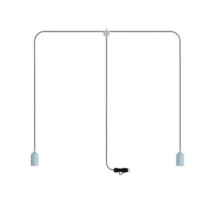 Creative Cables Eiva T-snake - draagbare lichtslinger -  1,8 meter totale lengte - 2 x Eiva E27 fitting met siliconen kabelhouder - IP65 - zacht blauw