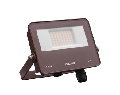 Century Italia Porteo CCT - verstraler - 16,2 x 3,6 x 14,4 cm - 20W LED incl. - instelbare lichtkleur - IP65 - bruin