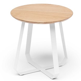 Puik Shunan Bijzettafel 46 Naturel Wit Onderstel Puik Shunan Bijzettafel 46 Naturel Wit Onderstel