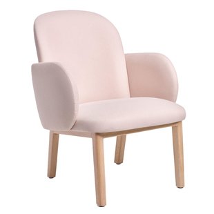 Puik Dost Fauteuil Eiken Onderstel Roze