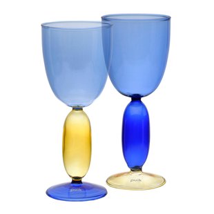 Puik Boon Wijnglas Blue/Blue/Yellow Set Van 2