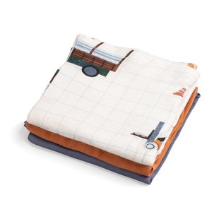 Sebra Busy Builders Hydrofiel Handdoek 75x75 Set Van 3