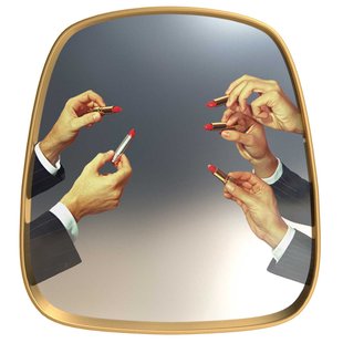 Seletti Mirror Gold Frame Spiegel 54x59 Lipstick