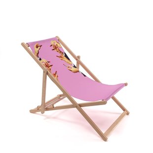 Seletti Deck Chair Ligstoel Lipsticks Pink