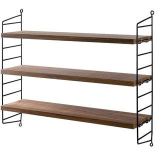 String Furniture Pocket Wandkast Walnoot/zwart