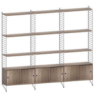 String Furniture Hoge Kast Large Zwart/walnoot