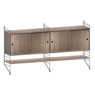 String Furniture Dressoir Medium Zwart/walnoot