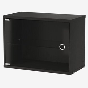 String Furniture Display Cabinet With Swing Glass Door Zwart Gekleurd Essen