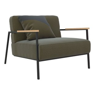 Studio HENK Co Fauteuil Met Zwart Frame Halling 65-370 Armleuning Hout
