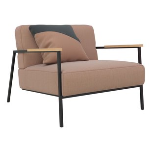 Studio HENK Co Fauteuil Met Zwart Frame Steelcut-515 Armleuning Hout