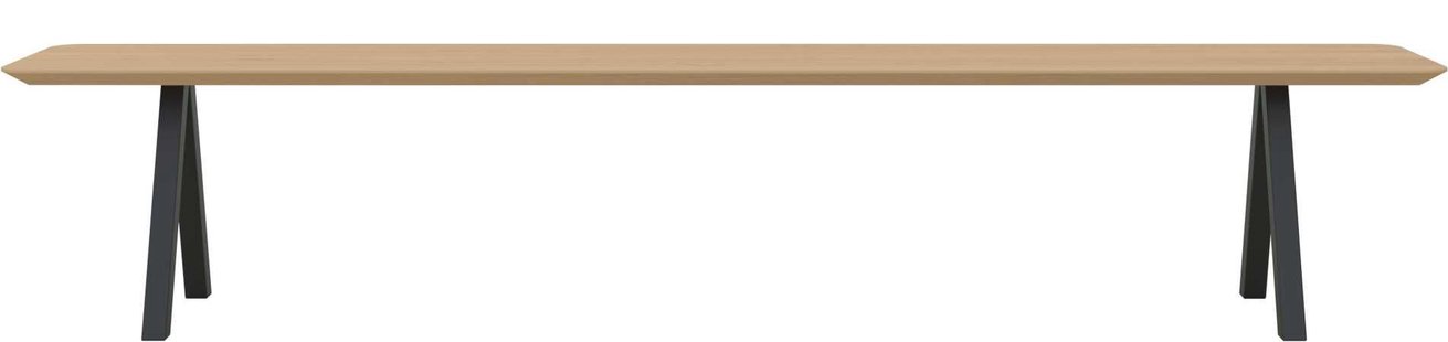 Studio HENK Slim X-Type Eetbank 180,zwart Frame,wax 3041,verjongd