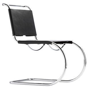 Thonet S533 L Fauteuil Kernleder Zwart