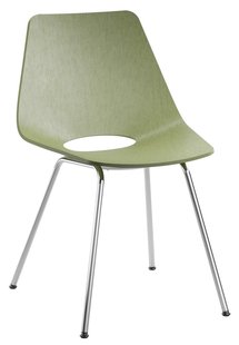 Thonet S661 Eetkamerstoel Olijf Groen Chroom Onderstel