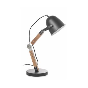 Artdelight Cooper - tafellamp - 20 x 20 x 58 cm - zwart en lichtbruin