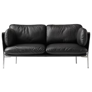 &amp;tradition Cloud Bank Tweezitter Bekleding Leder Black Onderstel Chrome