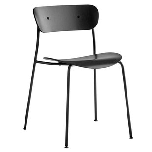 &amp;tradition Pavilion AV1 Stoel Zwart Onderstel Zwart Gelakt Eiken