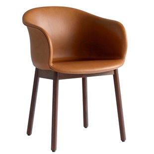 &amp;tradition Elefy JH31 Gestoffeerde Stoel Cognac Leer Onderstel Walnoot