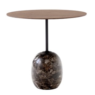 &tradition Lato Bijzettafel Ovaal 40x50 Walnoot En Emparador Marmer &tradition Lato Bijzettafel Ovaal 40x50 Walnoot En Emparador Marmer