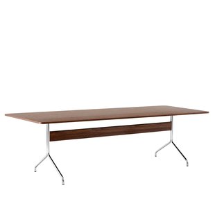&amp;tradition Pavilion AV24 Tafel 250x110 Chrome Onderstel Gelakt Walnoot