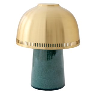 &amp;tradition Raku SH8 Tafellamp Oplaadbaar Blue Green&amp;Brass