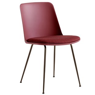 &amp;tradition Rely HW7 Eetkamerstoel Bronze Onderstel Red Brown
