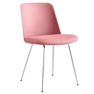 &amp;tradition Rely HW7 Eetkamerstoel Chroom Onderstel Soft Pink