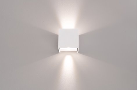 Century Italia Appalque - buiten wandverlichting met 2 regelbare lichtbundels - 12 x 12 x 12 cm - 20W LED incl. - instelbare lichtkleur - IP65 - wit