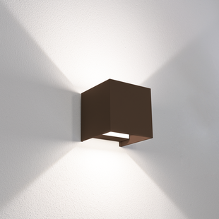Century Italia Up & Down - wandlamp - 10 x 10 x 10 cm - 10W LED incl. - instelbare lichtkleur - IP65 - bruin