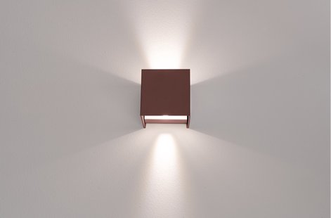 Century Italia Appalque - buiten wandverlichting met 2 regelbare lichtbundels - 12 x 12 x 12 cm - 20W LED incl. - instelbare lichtkleur - IP65 - bruin