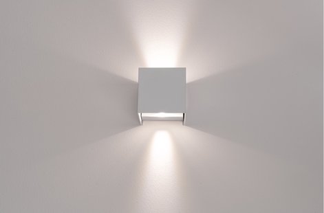 Century Italia Appalque - buiten wandverlichting met 2 regelbare lichtbundels - 12 x 12 x 12 cm - 20W LED incl. - instelbare lichtkleur - IP65 - grijs