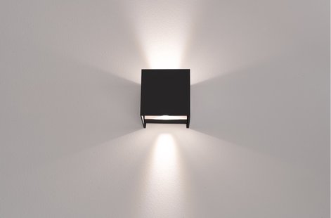 Century Italia Appalque - buiten wandverlichting met 2 regelbare lichtbundels - 12 x 12 x 12 cm - 20W LED incl. - instelbare lichtkleur - IP65 - zwart