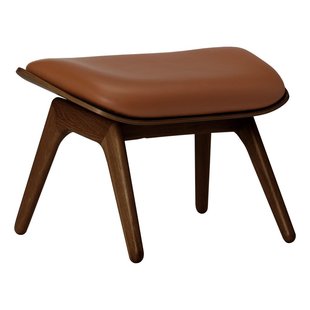 Umage The Reader Voetenbank Donker Eiken Leer Cognac