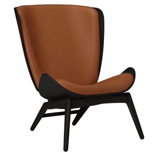 Umage The Reader Fauteuil Zwart Eiken Leer Cognac