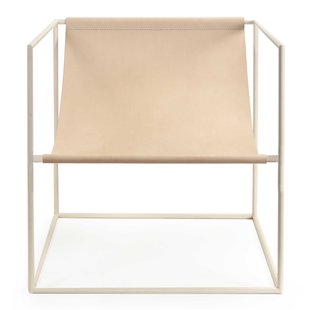 Valerie Objects Solo Seat Fauteuil Leer Onderstel Cr&egrave;me