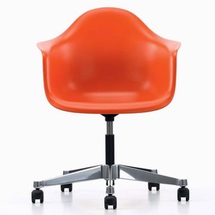 Vitra Eames PACC Stoel Draaibaar Met Wielen Rood