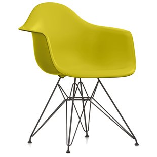 Vitra Eames DAR Stoel Zwart Gepoedercoat Onderstel Mustard