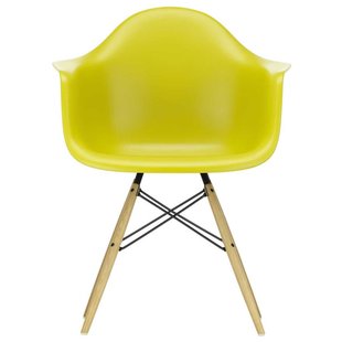 Vitra Eames DAW Stoel Geelachtig Esdoorn Onderstel Mustard