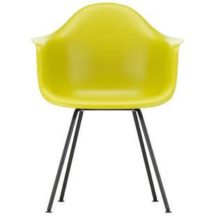 Vitra Eames DAX Stoel Zwart Gepoedercoat Onderstel Mustard Vitra Eames DAX Stoel Zwart Gepoedercoat Onderstel Mustard