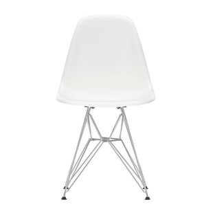 Vitra Eames DSR Stoel Verchroomd Onderstel White