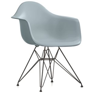 Vitra Eames DAR Stoel Zwart Gepoedercoat Onderstel Ice Grey