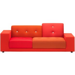 Vitra Polder Compact Bank Rood Armleuning Links