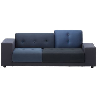Vitra Polder Compact Bank Blauw Armleuning Links