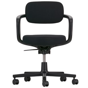 Vitra Allstar Bureaustoel Harde Wielen Voor Tapijt Diepzwarte Armleuning Nero Rugleuning