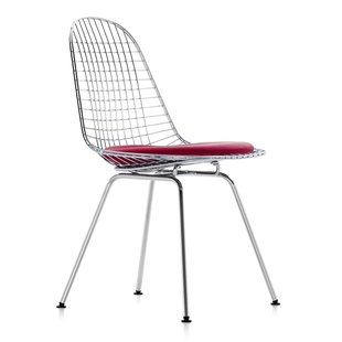 Vitra Eames Wire Chair DKX-5 Stoel Verchroomd Onderstel  Rood Moorbruin