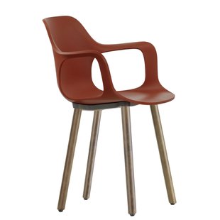 Vitra Hal Armchair Wood Stoel Notenhout Onderstel Baksteen Vitra Hal Armchair Wood Stoel Notenhout Onderstel Baksteen