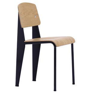 Vitra Standard Stoel Naturel Eiken Onderstel Deep Black
