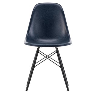 Vitra Eames DSW Fiberglass Stoel Esdoorn Zwart Navy Blue