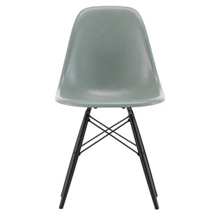 Vitra Eames DSW Fiberglass Stoel Esdoorn Zwart Sea Foam Green