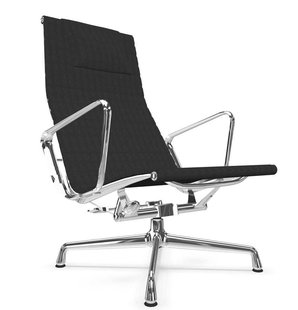 Vitra EA 124 Loungestoel Hopsak Donkergrijs Onderstel Verchroomd